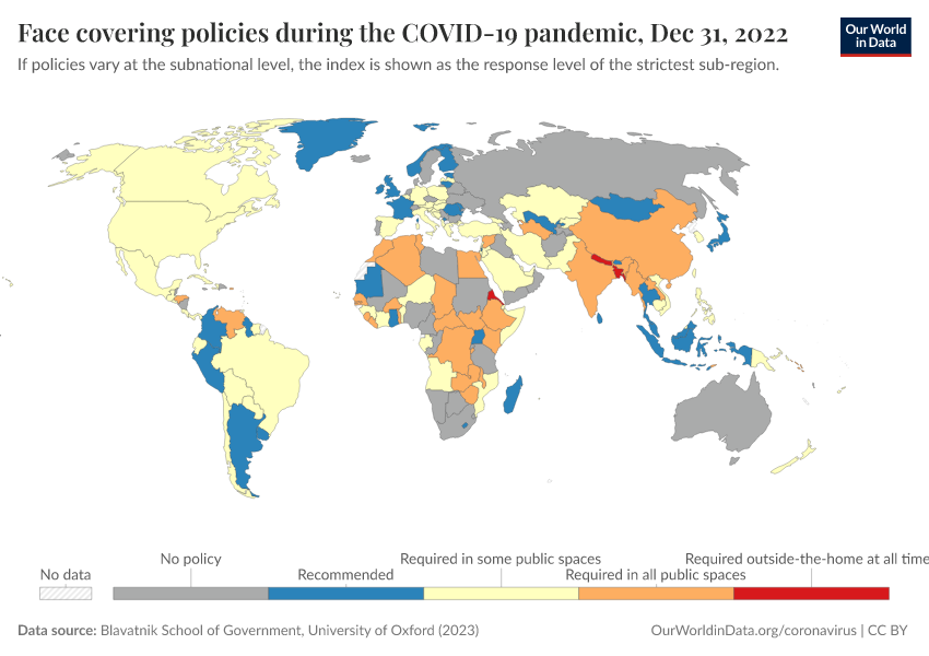 A thumbnail of the "Face covering policies during the COVID-19 pandemic" chart