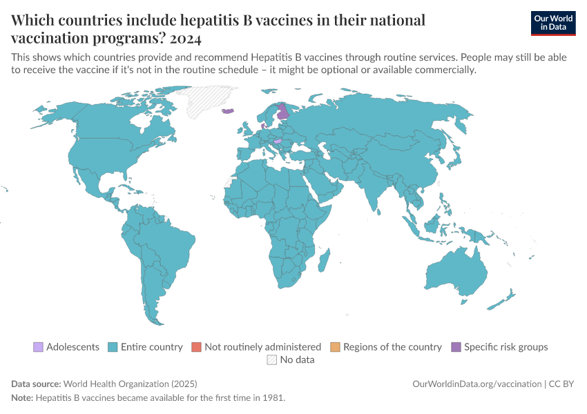 A thumbnail of the "Which countries include hepatitis B vaccines in their national vaccination programs?" chart